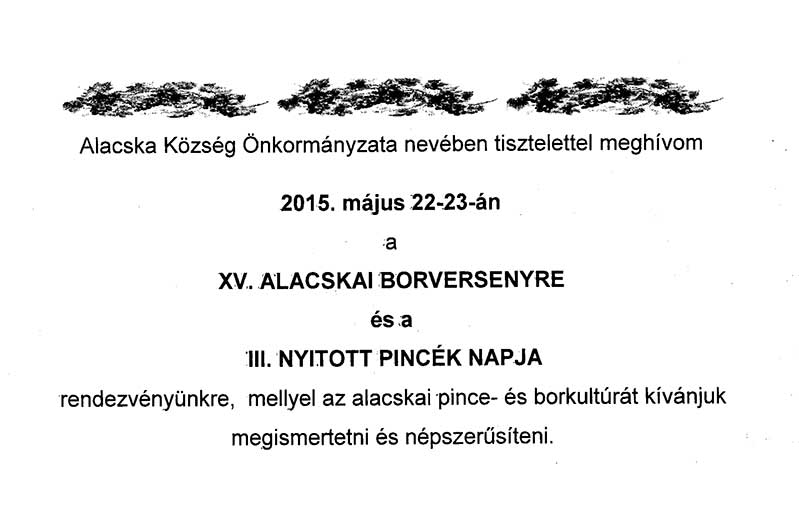 Meghívó 2015.05.21-23. Alacska